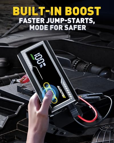 AUXITO Jump Starter 8000A Portable Car Battery Jump Starter with Large LCD Display Jump Cable with Smart Clamps Power Bank Emergency Flashlight for Cars Heavy Duty Jumper Box for Car Battery - size: T4-8000A