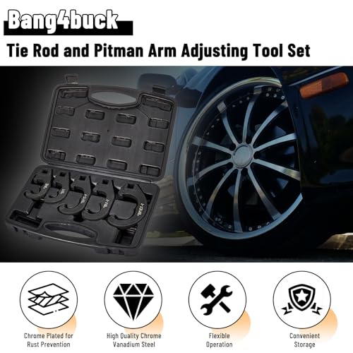 5 Piece Tie Rod Adjusting Tool Set, Tie Rod and Pitman Arm Adjusting Tool Kit Suitable for The vast Majority of Passenger Cars and Light Trucks
