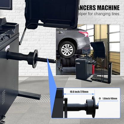 Premium Automatic Wheel Balancer, 10-28" Rim, Auto A/D Measurement, Laser Guide & LED Light, Electronic Brake, 40mm Spindle, 0.55KW Pure Copper Motor, 110V for Professional Use