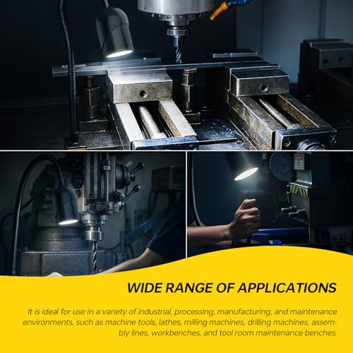 New Magnetic Lamp, 18W Magnetic Lathe Machine Light, 2160 Lumens Flexible Work Light for CNC Milling Machine Drill Press Lighting (magnet base)