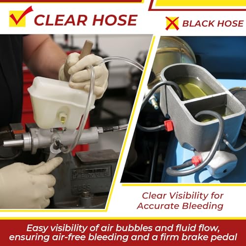 Outus 29 Pcs Master Cylinder Bleeder Kit Compatible with 13911-22" Clear Hose Clip PTFE Tape SAE and Metric - Complete Fit Brake Bleeder Kit