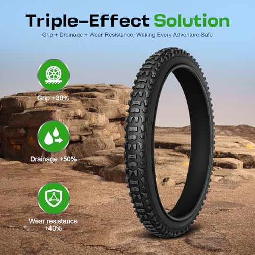 2-Pack Mountain Bike Tires Replacement 20/24/26-inch Bike Tire with Anti-Stab Weave, Folding Mountain Bicycle Tires and Tubes - color: 20x1.95