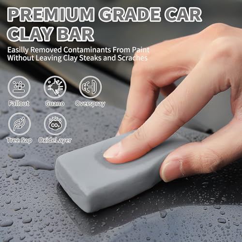 Wontolf 10 Pack Clay Bars Auto Detailing Premium Grade Magic Clay Bar Kit Car Detailing Kit with Washing and Adsorption Capacity for Car Detailing Car Wash Clean 10x50g Gray - color: Gray