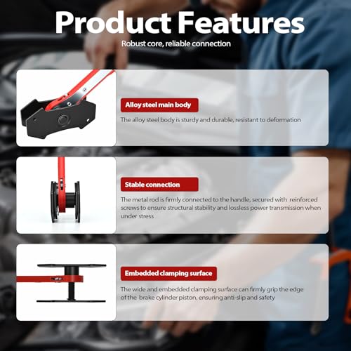 Fernweh Brake Caliper Compression Tool with 360 Swing Ratchets Adjustable | Brake Pad Spreader For Single Twin Quad Sextuplet Piston Disc Brake Caliper Repair