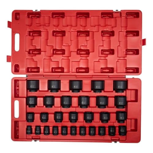 SUNEX TOOLS 4696 3/4-Inch Drive SAE Master Impact Socket Set, Standard, 6-Point, Cr-Mo, 3/4-Inch - 2-7/17-Inch, 29-Piece