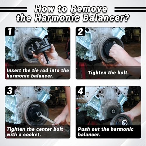 For GM 25264/551141 Harmonic Balancer Puller and LS Harmonic Balancer Installer Fit for GM 1997-UP V8 LS1 LS2 LS3 LS4 LSX LSA LS6 LQ4 LQ9 Crank Pulley Puller and Installer Set for GM LS LT Engines