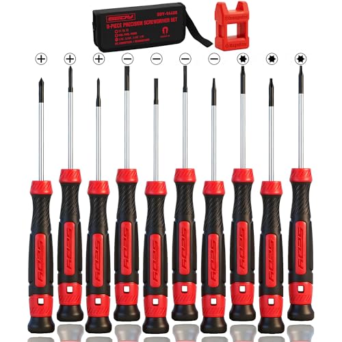 11-Piece Precision Screwdriver Set - Magnetic Mini Screwdrivers for Eyeglasses, Watches, Computers, Laptops, Phones - Phillips, Slotted, Torx, Non-Slip Handle, Portable Storage Bag Included - style: 11 PCS Precision (Electronics)