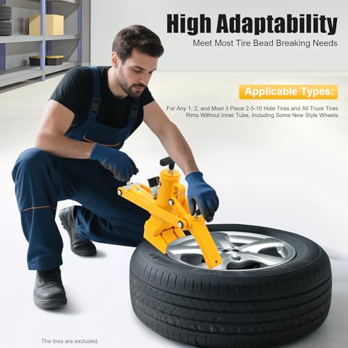 Hydraulic Tire Bead Breaker 10000PSI Pneumatic Tire Tool 10-Ton Separation Force Heavy-Duty Steel Tire Change Repair Bead Breaker Tool for Farm Tractors Buses Lawn Mowers ATV