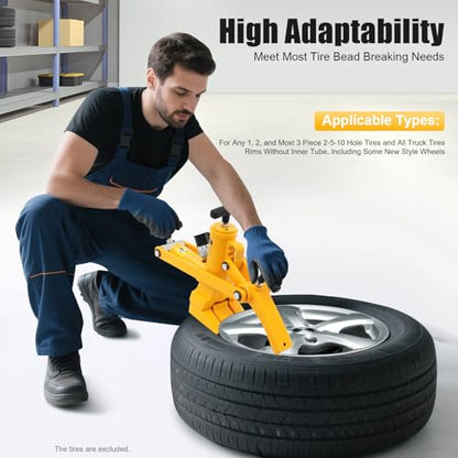 Hydraulic Tire Bead Breaker 10000PSI Pneumatic Tire Tool 10-Ton Separation Force Heavy-Duty Steel Tire Change Repair Bead Breaker Tool for Farm Tractors Buses Lawn Mowers ATV