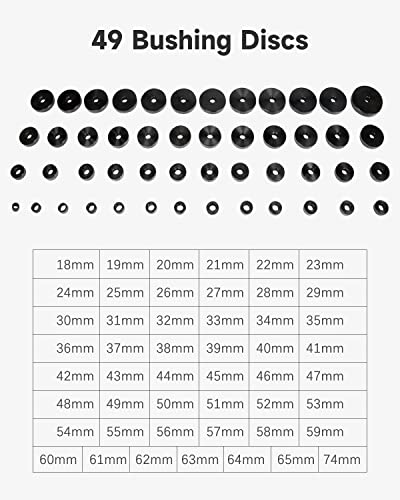 52-in-1 Custom Bushing Driver Tool Set 52PCS Transmission Wheel Axle Bearing Race Seal Installer Seal Remover & Press Tool Kit Bush Removal Puller Bearing Press Tool Kit