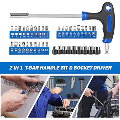 Prostormer 229-Piece Household Tool Set, Basic Home Tool Kit | All-purpose Tools with Tool Box for Home Repair, Furniture Fitting, Crafting & DIY Projects