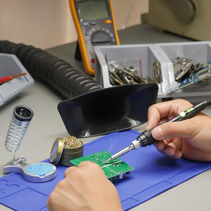 YIHUA 947-III Soldering Iron Kit with Temperature Stabilization, On-off Switch, 60W Portable Soldering Iron Kit with Holder, Tip Cleaner, Cleaning Sponge, 110V US Plug - style: Basic Style - Analog Irontal Iron Kit