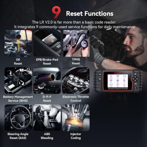iCarsoft LR V2.0 Full Systems Diagnostic Tool for Landrover/Jaguar from 1996 to 2025 9 Reset Functions OBD2 Scanner Battery Test AutoVIN Live Data Car Code Reader Lifetime Free Update CAN-FD - color: LR V2.0 - 2025 Version