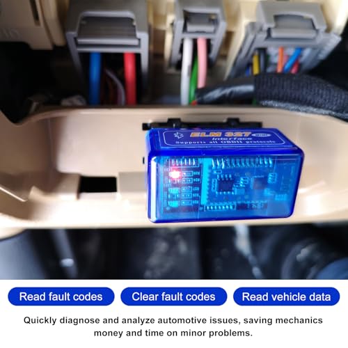 2PCS ELM327 OBDⅡ Car Auto Diagnostic Scanner, Portable Auto Bluetooth Engine Fault Code Reader, Wireless Interface Adapter Professional Diagnostic Tool for Most OBD II Vehicles - color: 2 PCS