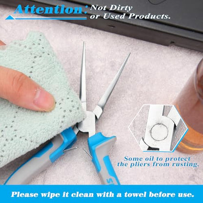 SPEEDWOX Fine Tips Needle Nose Pliers With Serrated Jaw Precision Jaw | Jewelry Making Tools, Long Nose Fishing Pliers, Serrated Jaw, With Protective Cover, For Wire Looping Beading - style: Upgrade Fine Tips Needle Nose