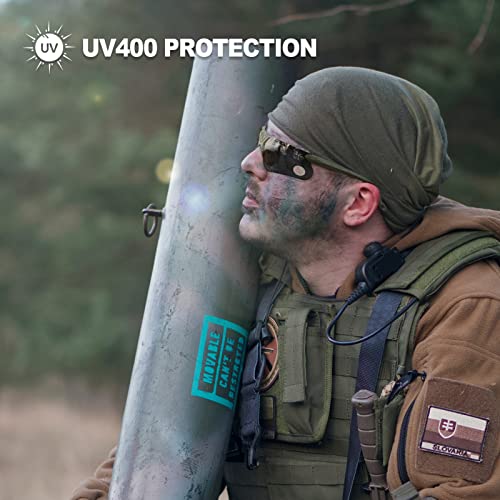 xaegistac Shooting Glasses with Case-Safety Glasses Anti Fog | Z87.1 Certificated Impact Resistance Safety Glasses for Hunting Shooting Sports - color: Black Lens-green Frame