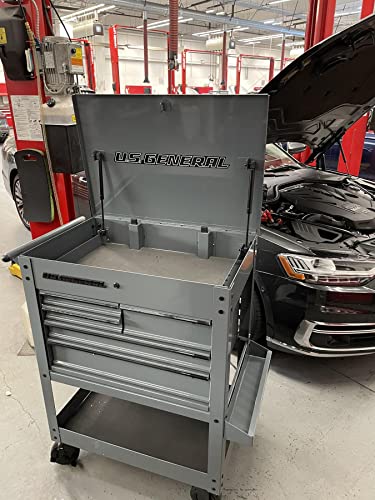 Storage Tool Cabinet 5 Drawer Rolling Mechanic's Cart, Gray (Slate) with Large Top Compartment