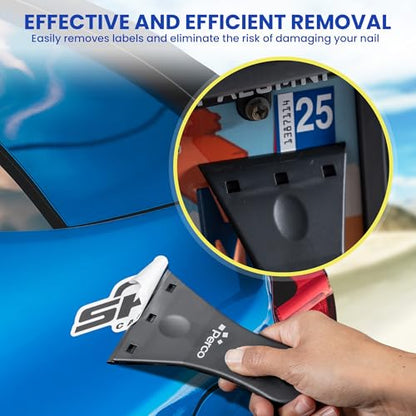 Perco Glue Off Adhesive Remover - 10 fl. oz with Scraper & Plastic Razor | Glue Remover Spray Effortlessly Erase Adhesive Hassles & Car Stickers - for Label Sticker Residue - size: 10 Fl Oz (Pack of 1)
