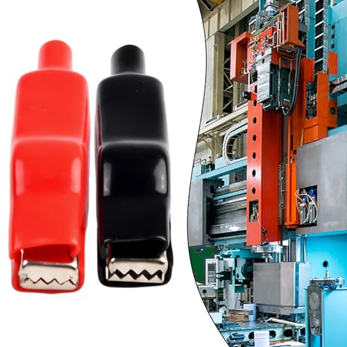 20A Insulated Alligator Clips Electric Circuit Test Alligator Clips Heavy Duty Alligator Clip Experimental Jacket Test Clip (2 Black, 2 Red) -4PCS
