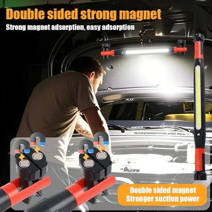 Drfeify Magnetic Under Hood Light, 1200LM Super Bright USB Rechargeable Work Light with 360 Flexible Neck, for Car Repair Garage Automotive Mechanics