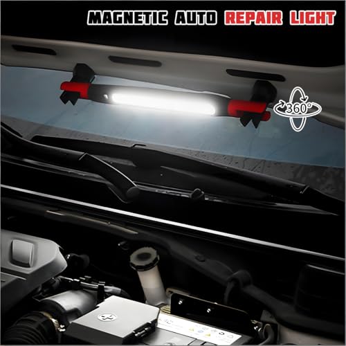 Car Magnetic Work Light Bar, 700LM Rechargeable LED Under Hood Light for Mechanic Garage Workshop, Poratble Automotive Underhood Repair Work Lamp, Universal for Vehicles