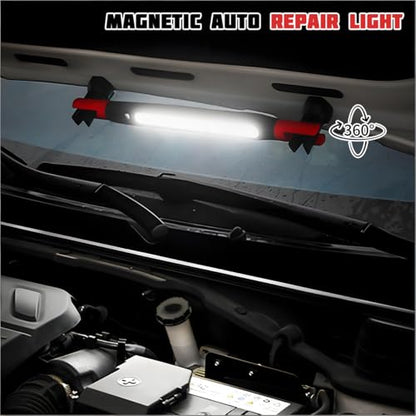 Car Magnetic Work Light Bar, 700LM Rechargeable LED Under Hood Light for Mechanic Garage Workshop, Poratble Automotive Underhood Repair Work Lamp, Universal for Vehicles