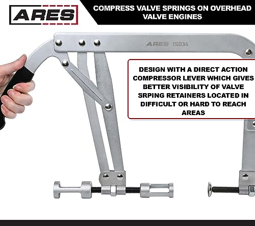 ARES 15079 Large Valve Spring Compressor - Overhead Valve Engines | Direct Action Compressor Lever for Better Visibility During Compression - size: Large Valve Spring Compressor