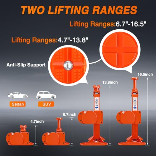 Nilight Electric Car Jack 3 Ton 6600LBS Floor Jack Kit Automatic 12V Electric Scissor Lift Jack Portable Repair Tool with Remote Control Double Jack Pads for Car Tire Change Replacement, Orange Red - size: 3 T w Remote Control