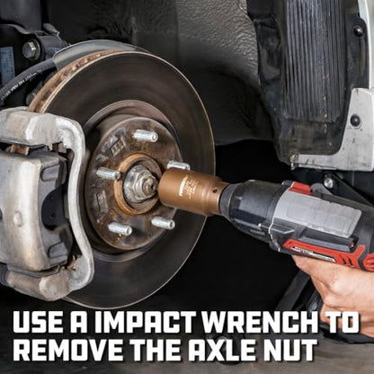 Powerbuilt Axle Nut Socket Kit, 8 Piece, 1/2 Inch Drive, 6 and 12 Point, Remove Axle Nuts, Car Vehicle Wheel Repair Tools, Storage Case - 647883 - style: 8 Piece