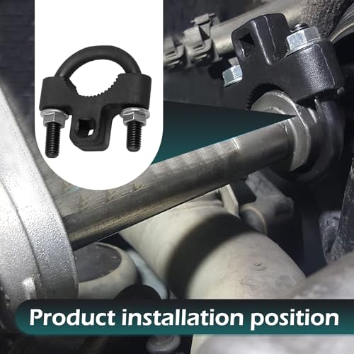 Inner Tie Rod Removal Tool, 3/8" Inner Tie Rod Tool, Steering Wheel Inner Ball Head Rudder Wrench, Anti-slip U-wrench for Inner Tie Rod Removal and Installation, for Most Cars (Black)