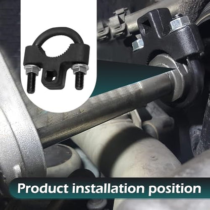 Inner Tie Rod Removal Tool, 3/8" Inner Tie Rod Tool, Steering Wheel Inner Ball Head Rudder Wrench, Anti-slip U-wrench for Inner Tie Rod Removal and Installation, for Most Cars (Black)