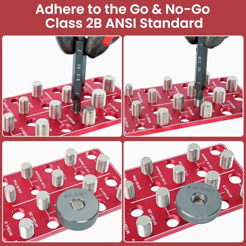 Thread Checker, Rustproof Nut and Bolt Thread Checker, Wall-Mountable Bolt Size Finder Tool, 30 SAE & 30 Metric Thread Gauge, Bolt and Nut Sizer for Quick Measurement - size: 30 Thread Checker