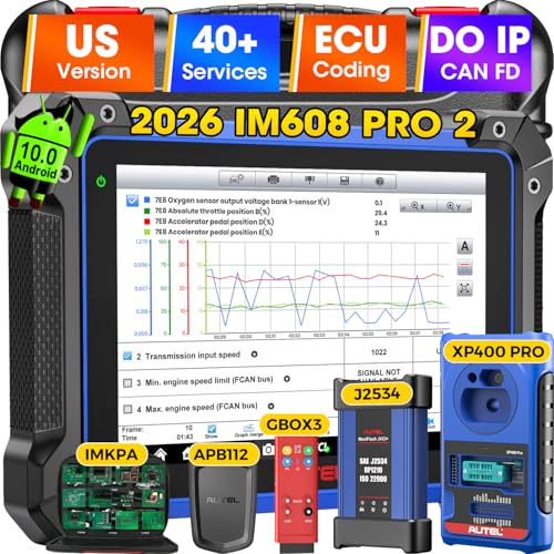 Autel Scanner MaxiIM IM608 PRO II, 2026 IM608 PRO 2 Diagnostic Scan Tool with $1314 Full KIT, 40 Services, ECU as Elite II Pro, 3K+ Bidirectional Tool, OE Full System, DOIP CANFD, OS10, 4G&128G, 16MP