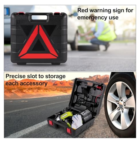 Electric Car Jack 5 Ton Hydraulic, Impact Wrench Kit - LED Lift Jack for Trucks & Sedans, 135-360mm Range, Car Repair Tool