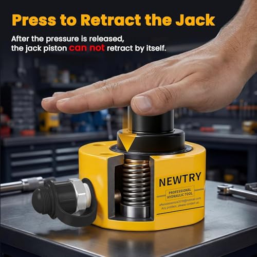 NEWTRY 30 ton Low Profile Hydraulic Jack Porta Power Kit + CP-700 Manual Hydraulic Hand Pump Multi Section Jack, 2.12” Stroke Industrial Mini Hydraulic Cylinder - size: 30T Hydraulic Jack + cp-700 Pump