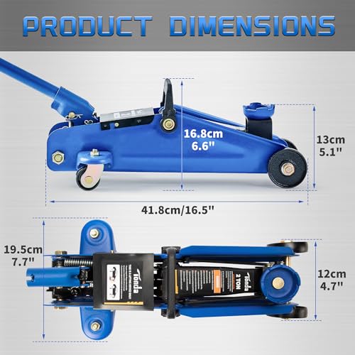 TONDA Floor Jack, Hydraulic Car Jack, Blue | 3,800 lb Capacity - color: 2T Blue