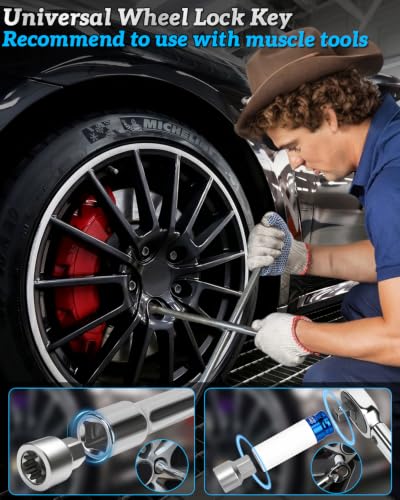 Wheel Lock Removal Kit for Porsche & VW Touareg | 20PCS Anti-Theft Lug Nut Key Socket Set,Master Key for Lost Wheel Lock Keys