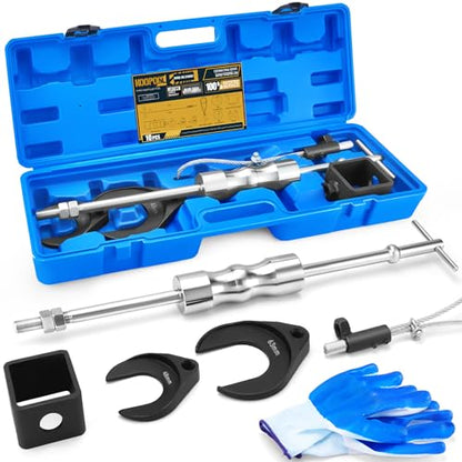 KOOPOOL 10-Pc CV Axle Puller Set – Slide Hammer, 2" & 2.5" Forks | Heavy-duty CV axle puller with slide hammer & 2"/2.5" forks for FWD & independent suspension