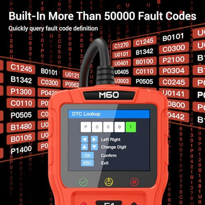 OBD2 Scanner Diagnostic Tool for Car,Professional Check Engine Code Reader,Battery Tester,Live Data,Freeze Frame,I/M Readiness,Works for All Vehicles Since 1996