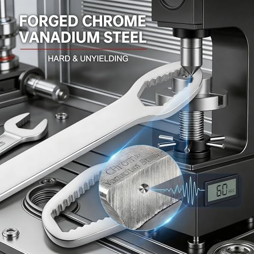 2 pcs Universal Torque Wrench, Self Adjusting Tightening Double Ended, 3-17mm & 8-22mm Self-Tightening Wrench, For Home, Car, Factory,Repair (White+Black)