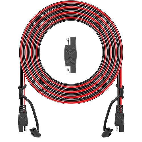 OYMSAE 12Feet SAE to SAE Extension Cable Quick Disconnect Connector 16AWG,for Automotive,Solar Panel Panel SAE Plug(12FT(16AWG)) - color: 1 Pack, size: 12FT(16AWG)