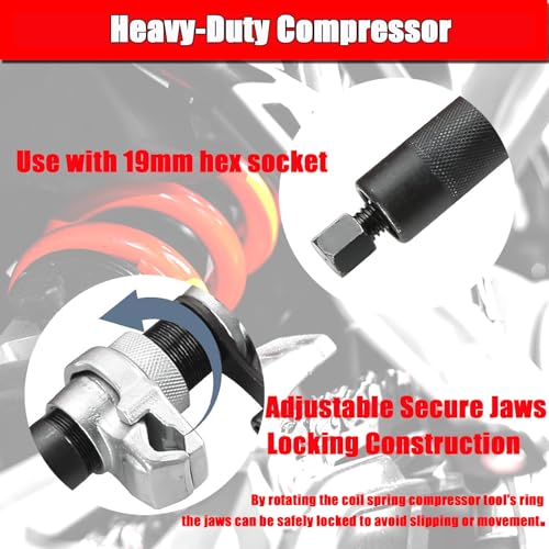 altivox 3-Piece Heavy Duty Coil Spring Compressor Tool Kit – 2200 lbs Capacity – Compatible with Macpherson Strut Repairs, Includes Jaws & Holder
