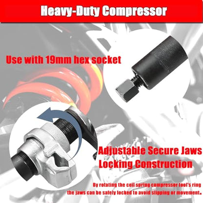 altivox 3-Piece Heavy Duty Coil Spring Compressor Tool Kit – 2200 lbs Capacity – Compatible with Macpherson Strut Repairs, Includes Jaws & Holder