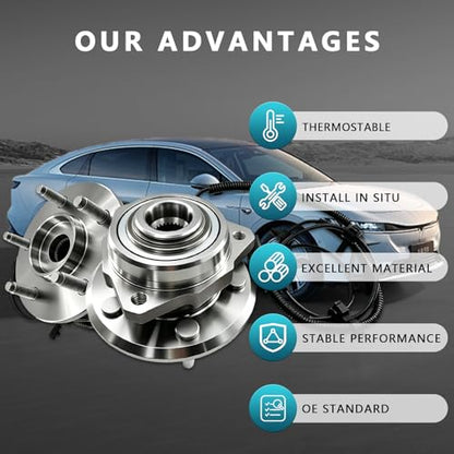 513176 513177 Front Wheel Bearing Hub Assembly for 2002-2007 Jeep Liberty | Eliminates Noise, Fixes ABS & Hub Issues, Simple Installation, Direct Bolt-On, OEM Quality, No Warning Lights, DIY Friendly - size: 513176