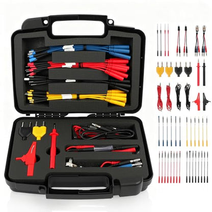 48PCS Automotive Multimeter Breakout Test Leads & Probe Kit | Complete test lead set; wire connectors & adapter cables included; equipped with portable storage carrying case