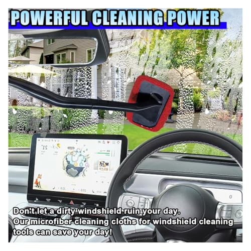 20PCS Microfiber Cloths for Car Windshield Cleaning Tool, Replaced Glass Cleaning Clothes, Interior Auto Window Cleaner Washing Bonnets, Washable & Reusable Microfiber Pads Cover Kit (Square) - size: Square