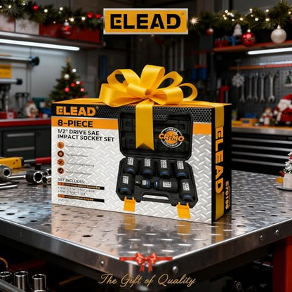 1/2'' Drive Deep Impact Socket Set, 8-Piece SAE Wheel Axle Nut Wrench Large Sockets Standard Adapter 1-11/16 1-9/16 1-3/8 1-7/16 1-1/2 1-5/8 1-3/4 Imperial Spindle Joint Torque Bearing Locknut Truck - style: SAE 6-Point
