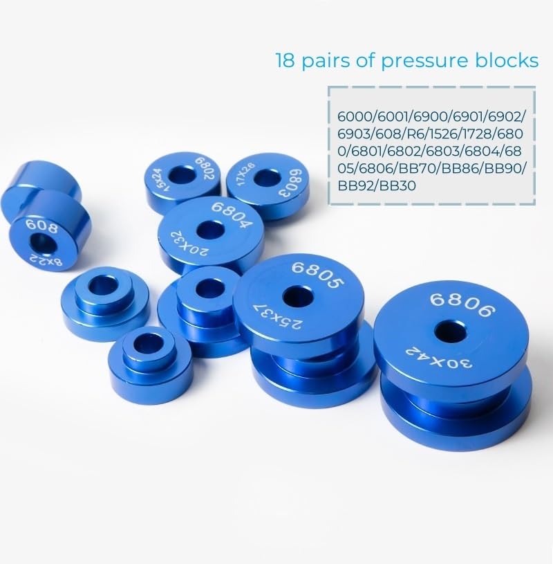 Bike Headset Press Tool - Bicycle Headset Bearing Press-in Tool - Bike Headset Cup and Bottom Bracket Press Installer Accessories - color: Blue Bearing Set