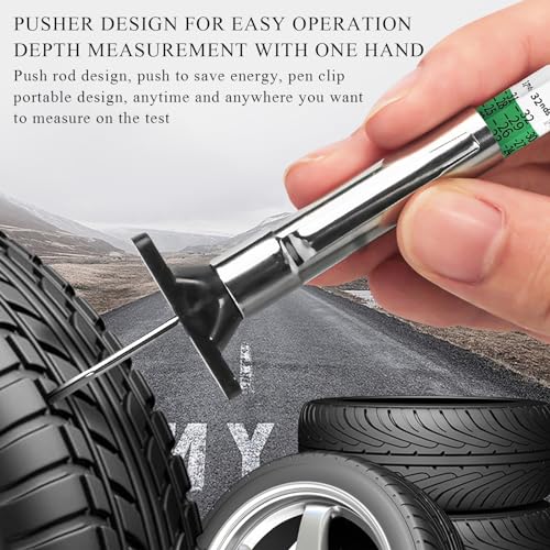 Yourkar Car Tire Tread Depth Gauge, Universal Tire Gauge with Six-Sided Smart Color Coded Tread Measurement Tool for Auto Truck SUV, 1 PCS - color: 1 PCS