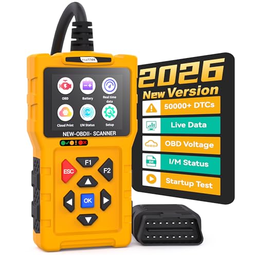 T600 OBD2 Scanner – Check Engine Light Code Reader, Read & Clear Fault Codes, Battery Test & Live Data, 50,000+ DTCs, I/M Readiness, Cloud Print, for 1996+ OBDII Vehicles